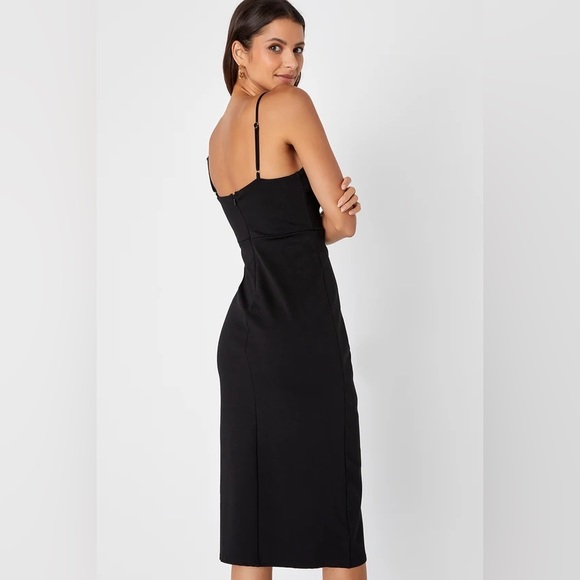 NWOT Lulus All This Appeal Bodycon Midi Black Dress - Picture 2 of 7